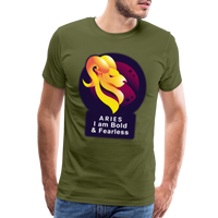 Thumbnail for Men's Glow Aries Premium T-Shirt - olive green