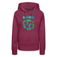 Thumbnail for Women's Power Words Cancer Premium Hoodie - burgundy