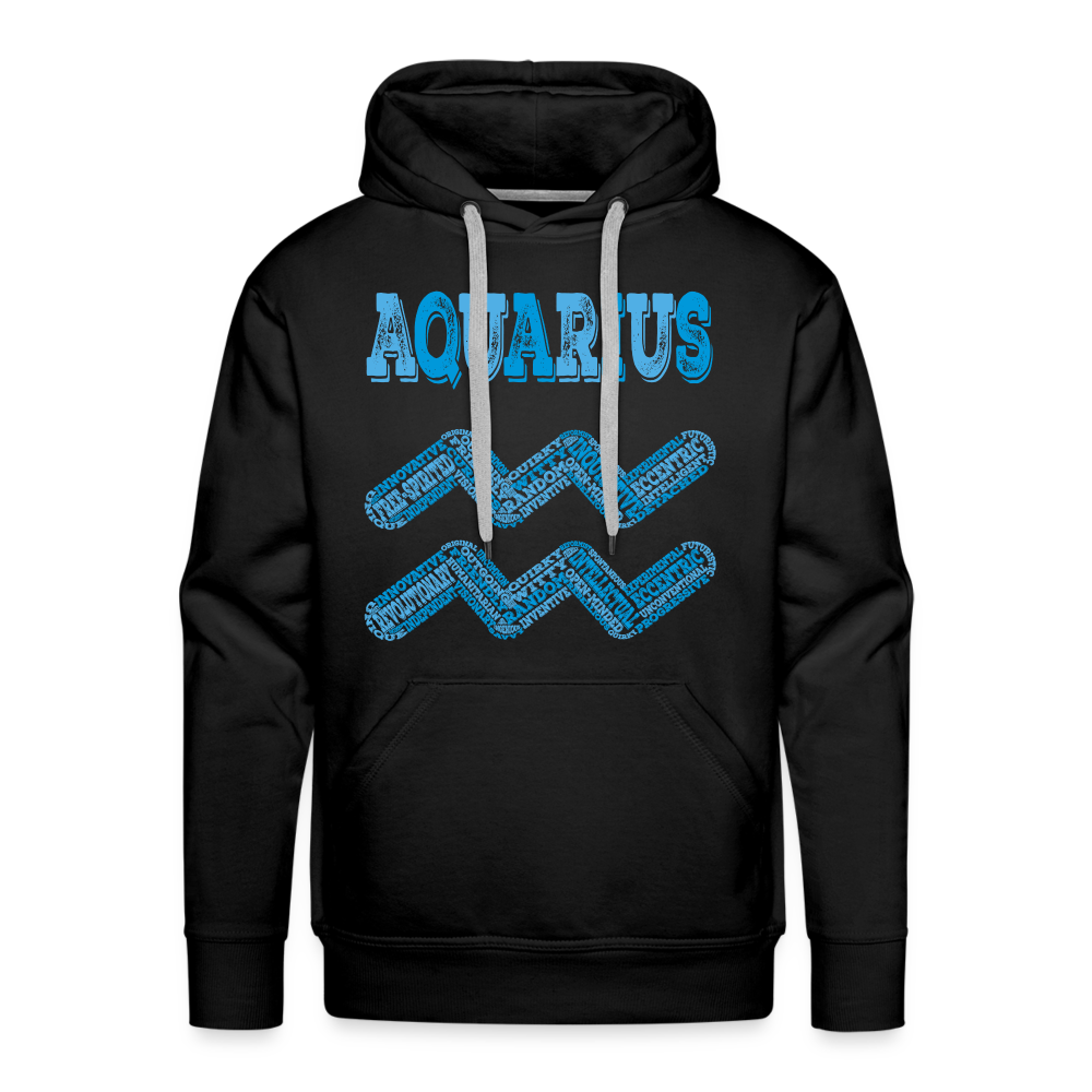 Men's Power Words Aquarius Premium Hoodie - black