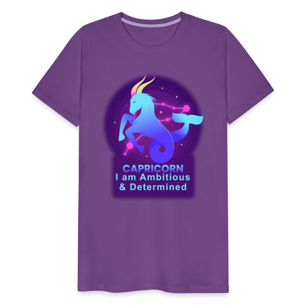 Men's Neon Capricorn Premium T-Shirt - purple