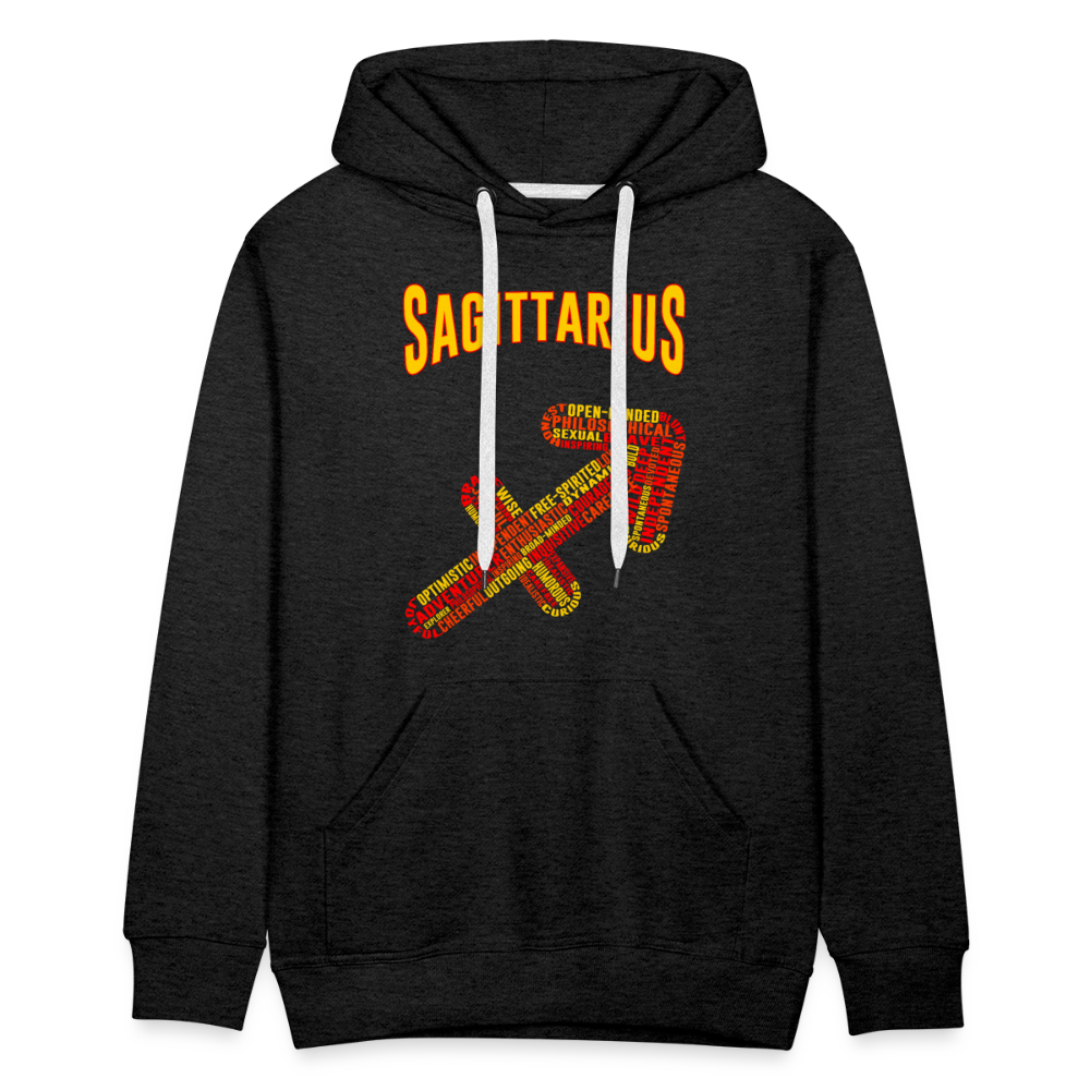 Men's Power Words Sagittarius Premium Hoodie - charcoal grey