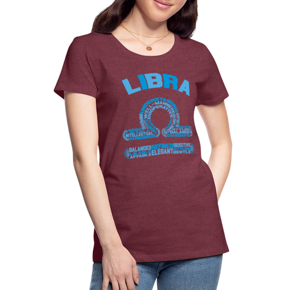 Women's Power Words Libra Premium T-Shirt - heather burgundy