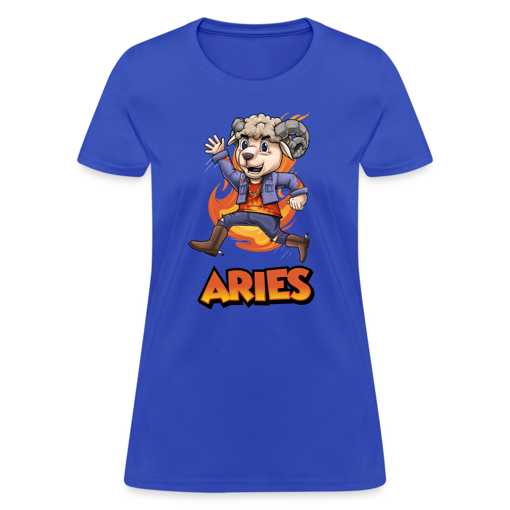 Women's Playful Aries T-Shirt - royal blue