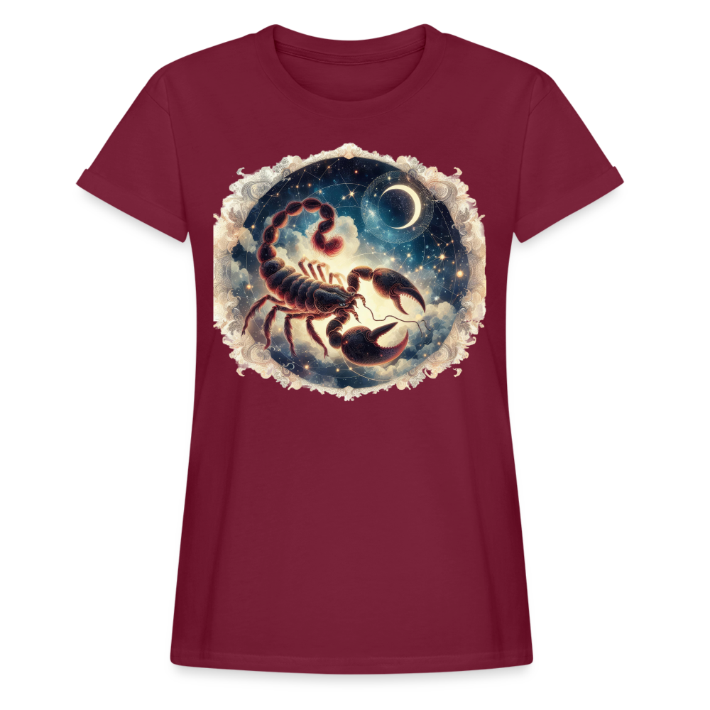 Women's Mythical Scorpio Relaxed Fit T-Shirt - burgundy