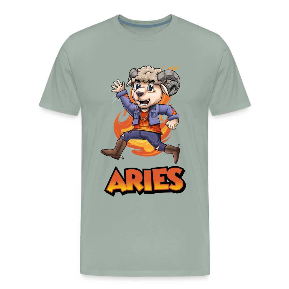 Men's Playful Aries Premium T-Shirt - steel green