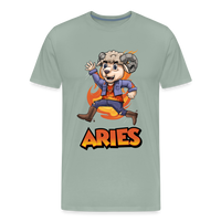 Thumbnail for Men's Playful Aries Premium T-Shirt - steel green