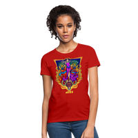 Thumbnail for Women's Cosmic Aries Design T-Shirt - red