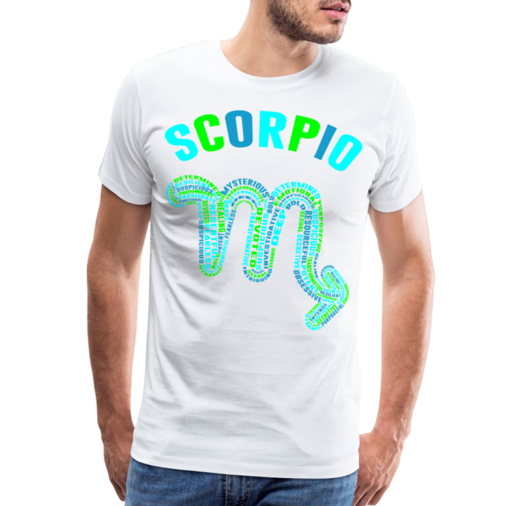 Men's Power Words Scorpio Premium T-Shirt - white