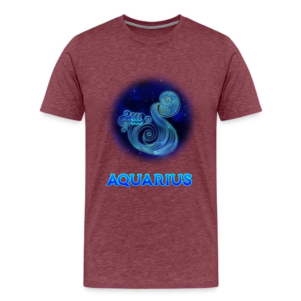 Men's Aquarius Premium T-Shirt - heather burgundy