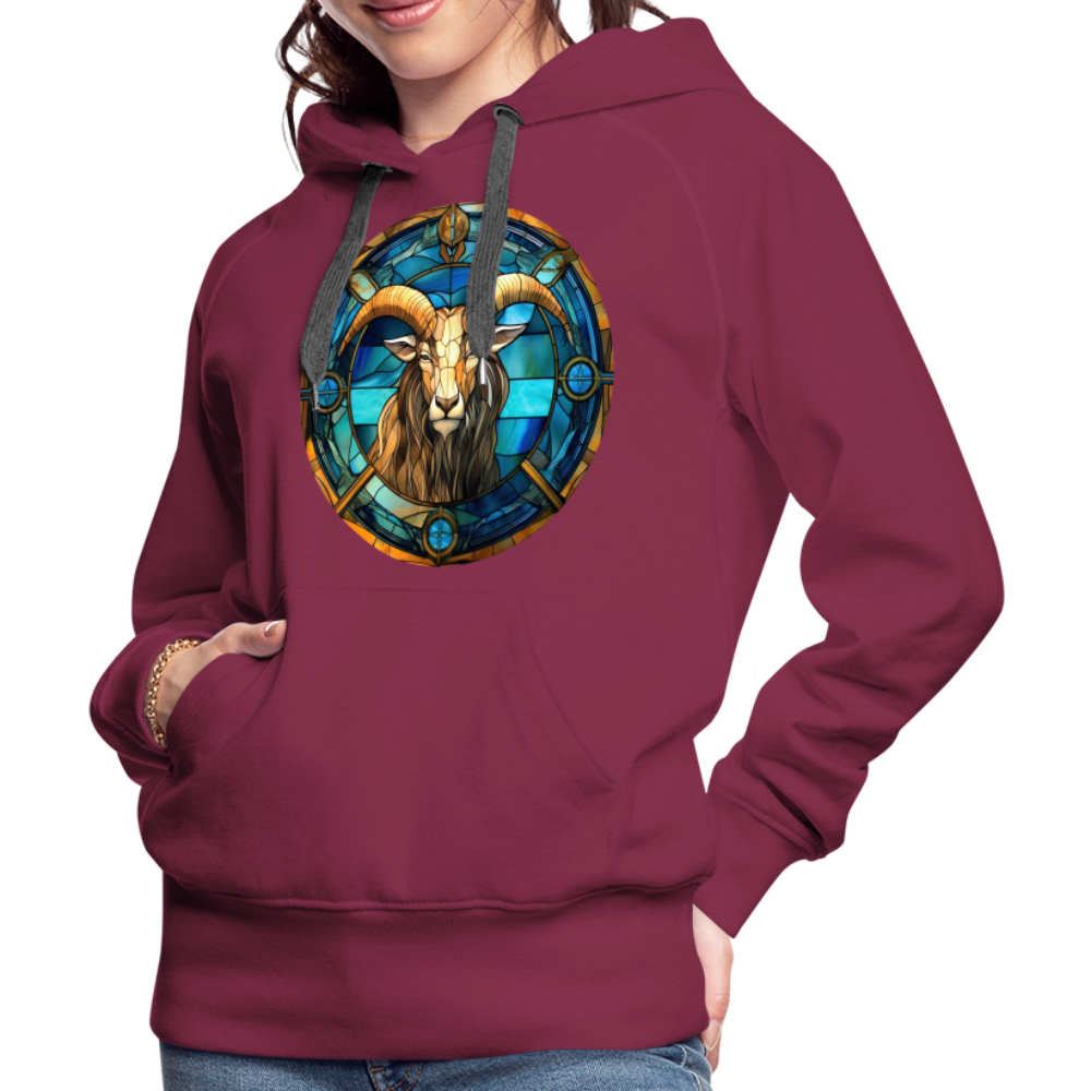 Women’s Mosaic Capricorn Premium Hoodie - burgundy