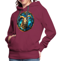 Thumbnail for Women’s Mosaic Capricorn Premium Hoodie - burgundy