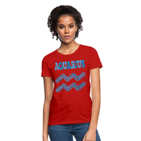 Thumbnail for Women's Power Words Aquarius T-Shirt - red