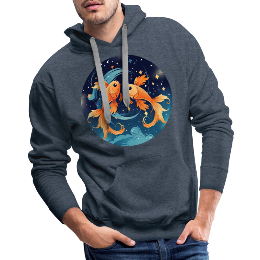 Men’s Magic Pisces Premium Hoodie - heather denim