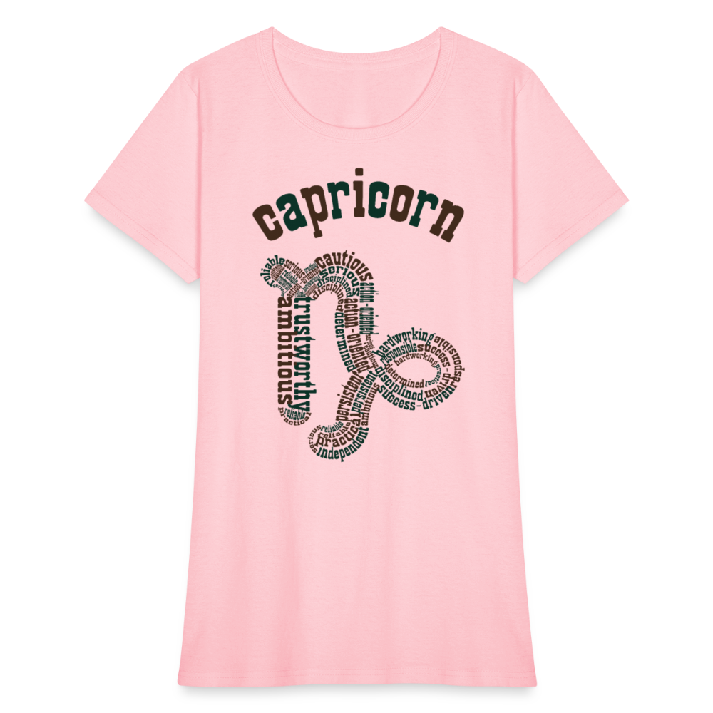 Women's Power Words Capricorn T-Shirt - pink