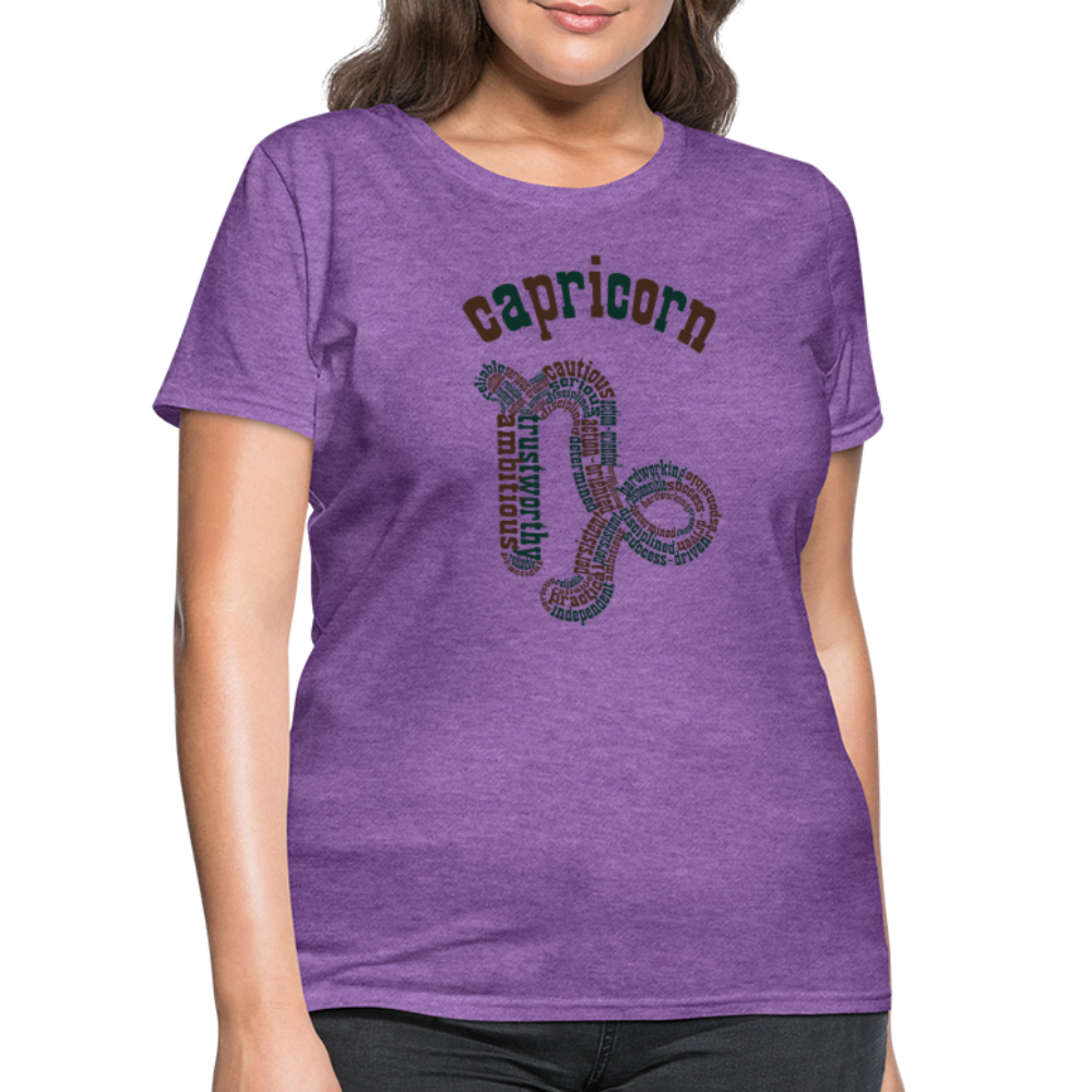 Women's Power Words Capricorn T-Shirt - purple heather