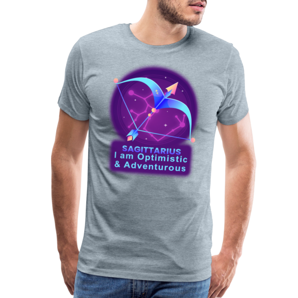 Men's Neon Sagittarius Premium T-Shirt - heather ice blue