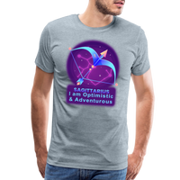 Thumbnail for Men's Neon Sagittarius Premium T-Shirt - heather ice blue