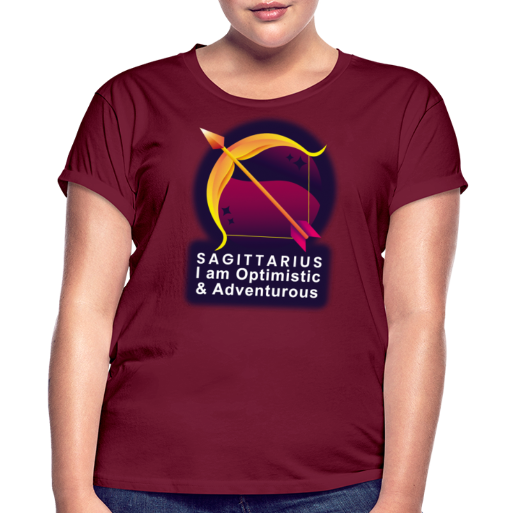 Women's Glow Sagittarius Relaxed Fit T-Shirt - burgundy