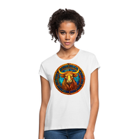 Thumbnail for Women's Mosaic Taurus Relaxed Fit T-Shirt - white