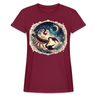 Thumbnail for Women's Neon Scorpio Relaxed Fit T-Shirt - burgundy