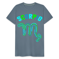 Thumbnail for Men's Power Words Scorpio Premium T-Shirt - steel blue