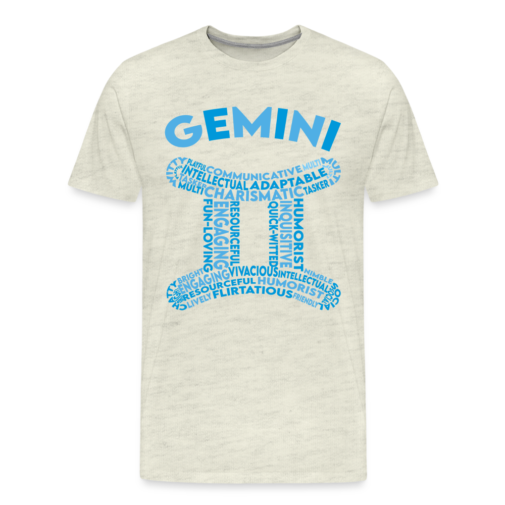 Men's Power Words Gemini Premium T-Shirt - heather oatmeal