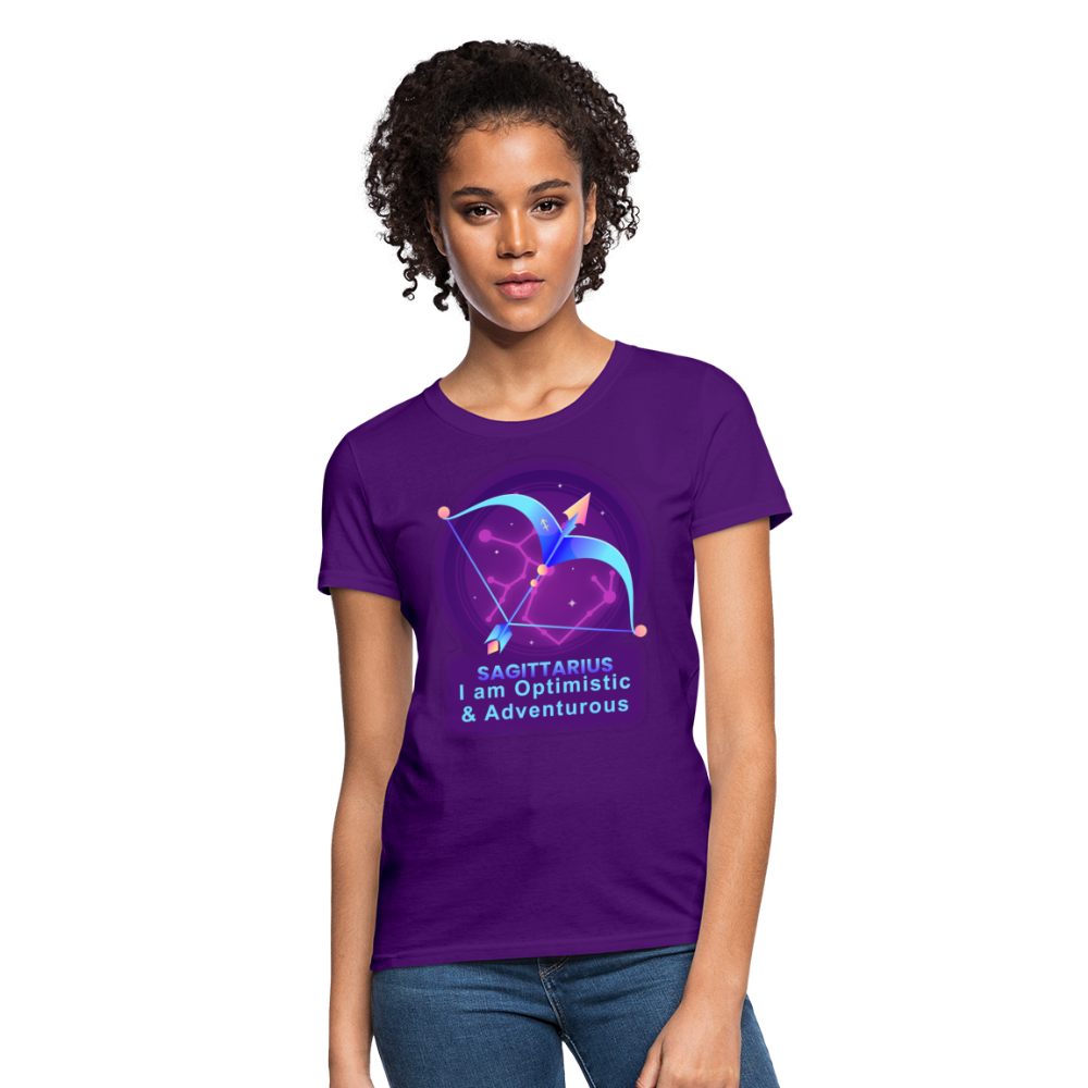 Women's Neon Sagittarius T-Shirt - purple