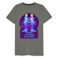 Thumbnail for Men's Neon Gemini Premium T-Shirt - asphalt gray