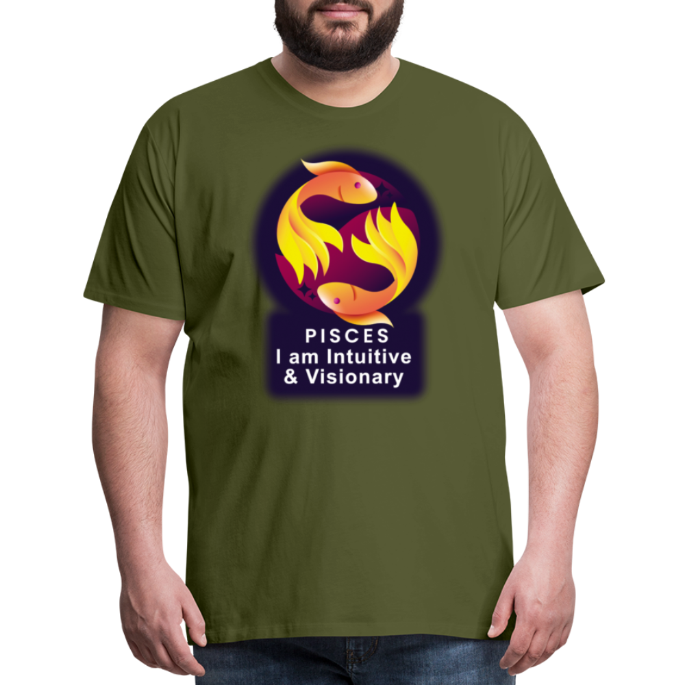 Men's Glow Pisces Premium T-Shirt - olive green