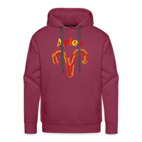 Thumbnail for Men's Power Words Aries Premium Hoodie - burgundy