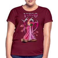 Thumbnail for Women's Astral Virgo Relaxed Fit T-Shirt - burgundy