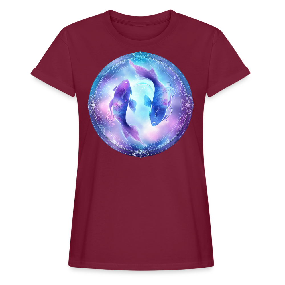 Women's Classic Pisces Relaxed Fit T-Shirt - burgundy