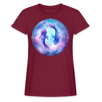 Thumbnail for Women's Classic Pisces Relaxed Fit T-Shirt - burgundy