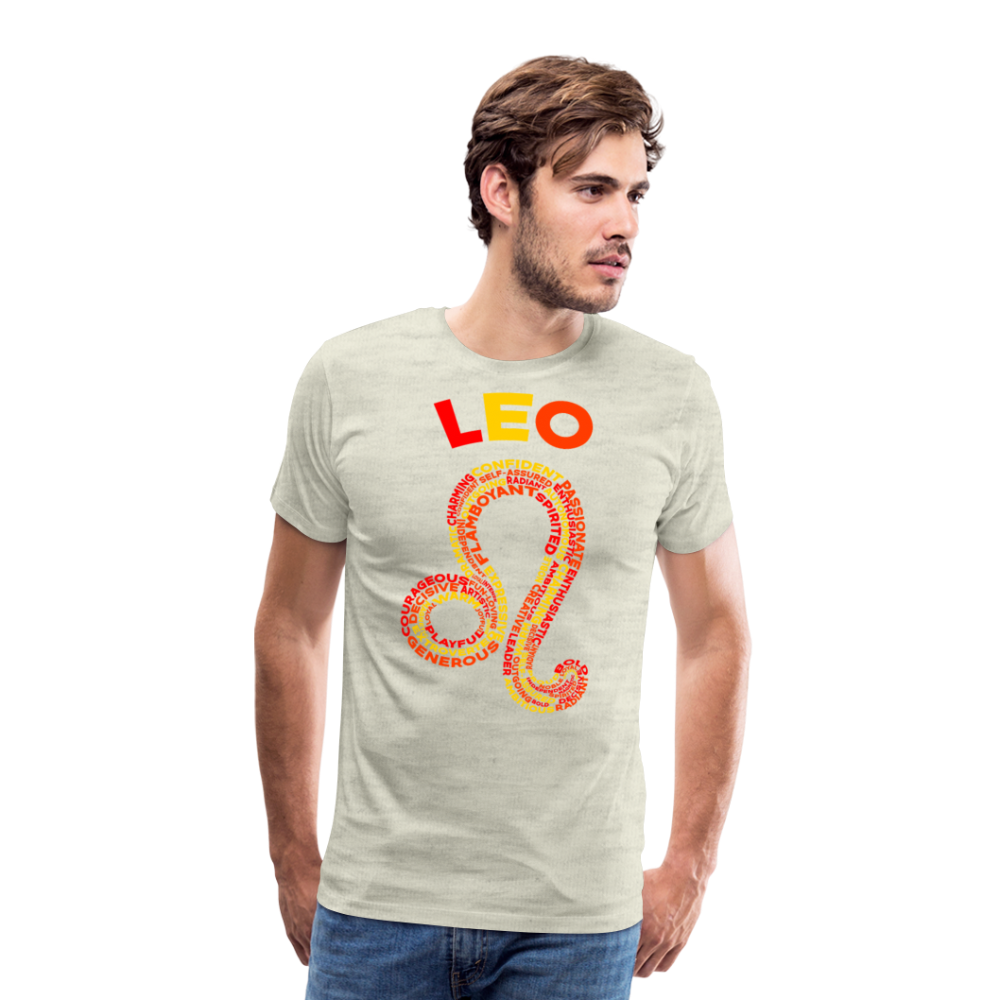 Men's Power Words Leo Premium T-Shirt - heather oatmeal