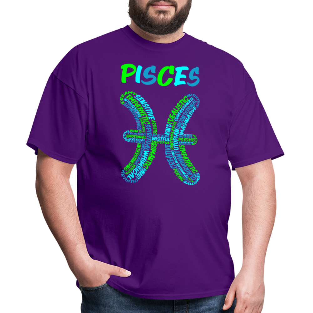 Men's Power Words Pisces Classic T-Shirt - purple