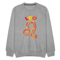 Thumbnail for Men's Power Words Leo Premium Sweatshirt - heather grey