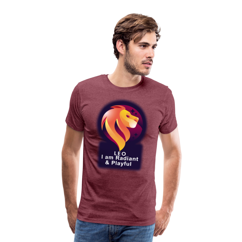 Men's Glow Leo Premium T-Shirt - heather burgundy