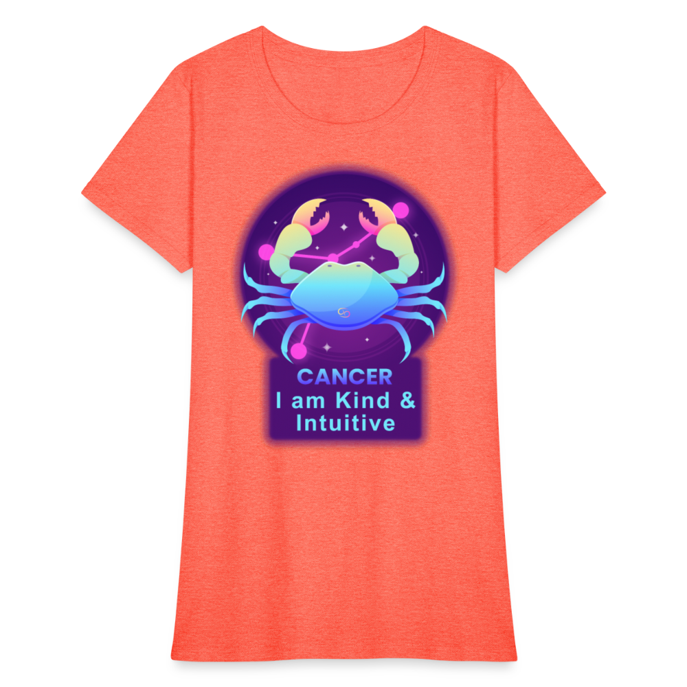 Women's Neon Cancer T-Shirt - heather coral