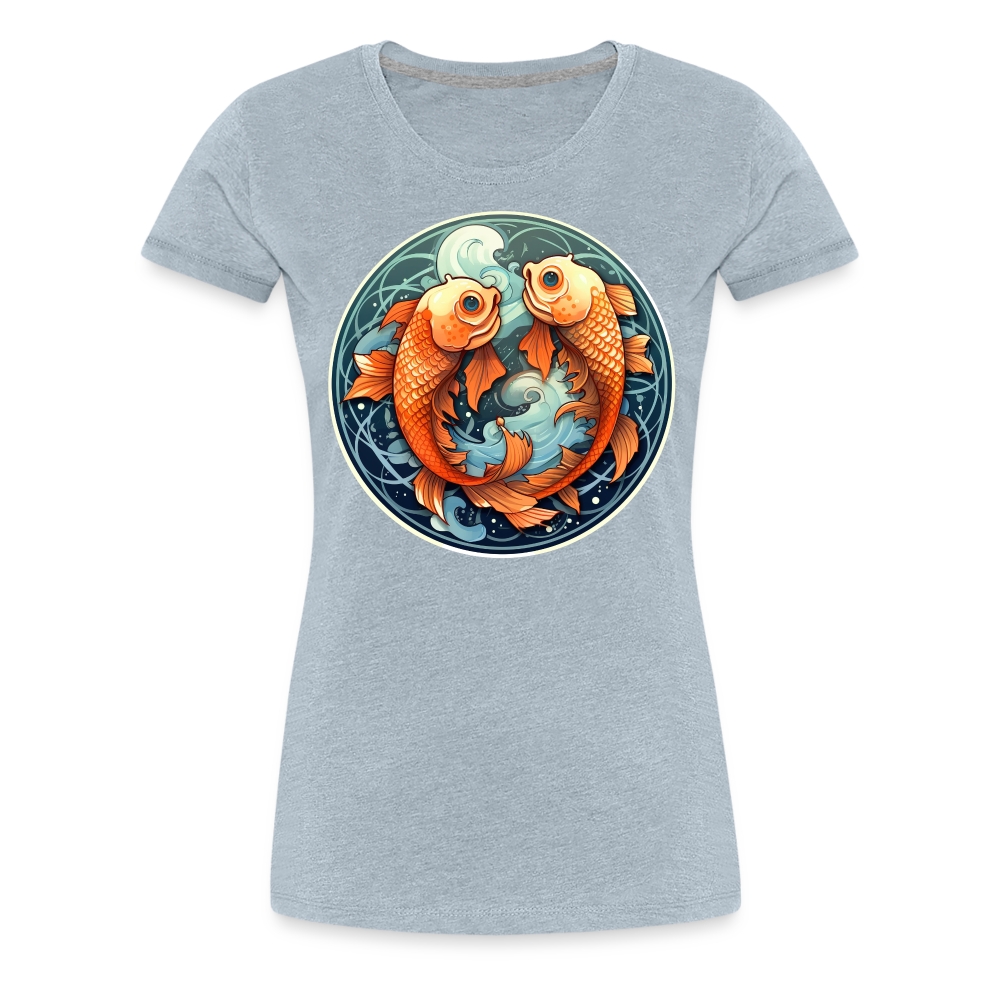 Women’s Symbol Pisces Premium T-Shirt - heather ice blue