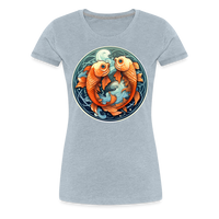 Thumbnail for Women’s Symbol Pisces Premium T-Shirt - heather ice blue