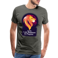 Thumbnail for Men's Glow Leo Premium T-Shirt - asphalt gray