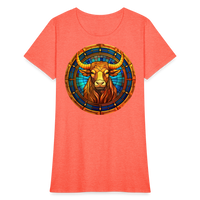 Thumbnail for Women's Mosaic Taurus T-Shirt - heather coral