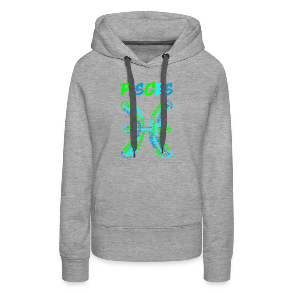 Women's Power Words Pisces Premium Hoodie - heather grey