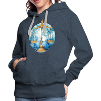 Thumbnail for Women’s Mythical Libra Premium Hoodie - heather denim