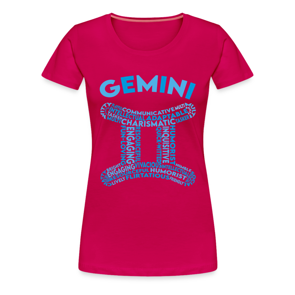 Women's Power Words Gemini Premium T-Shirt - dark pink