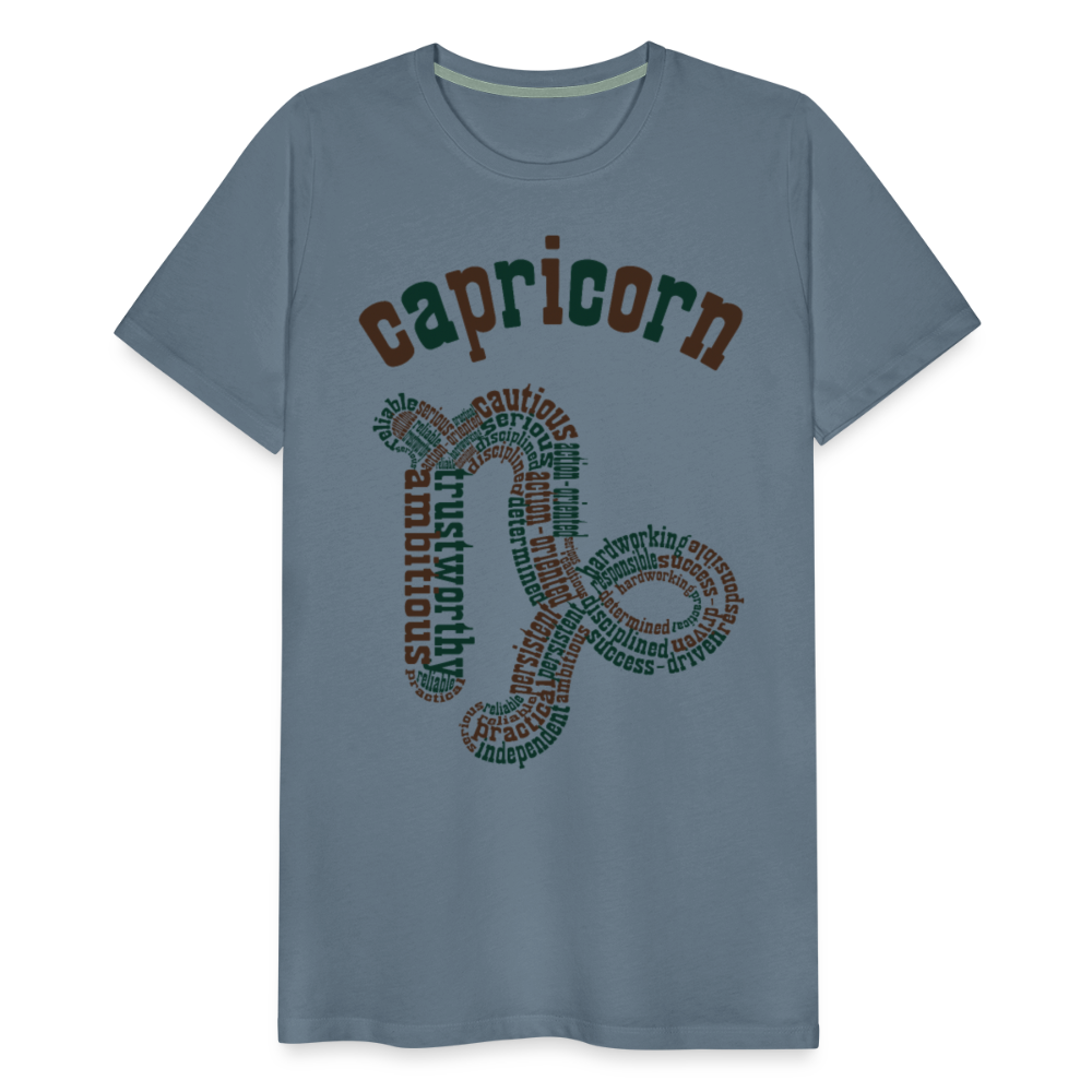 Men's Power Words Capricorn Premium T-Shirt - steel blue