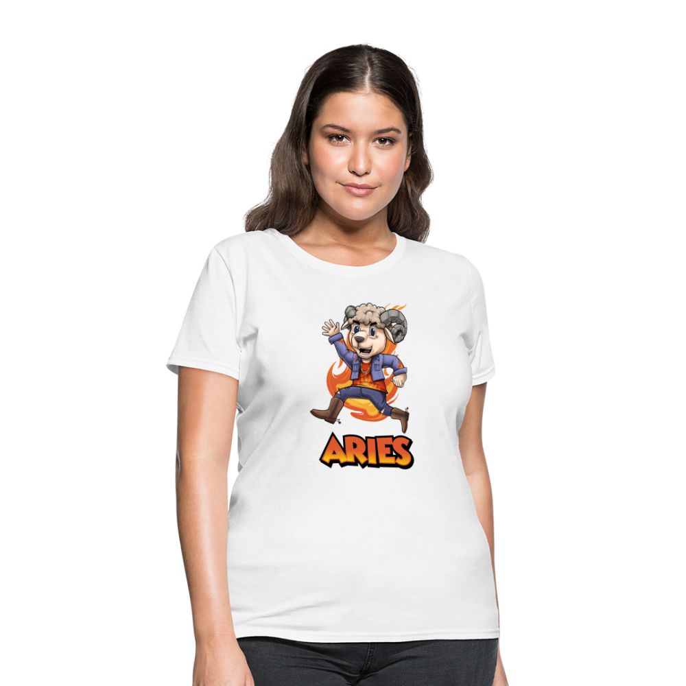 Women's Playful Aries T-Shirt - white