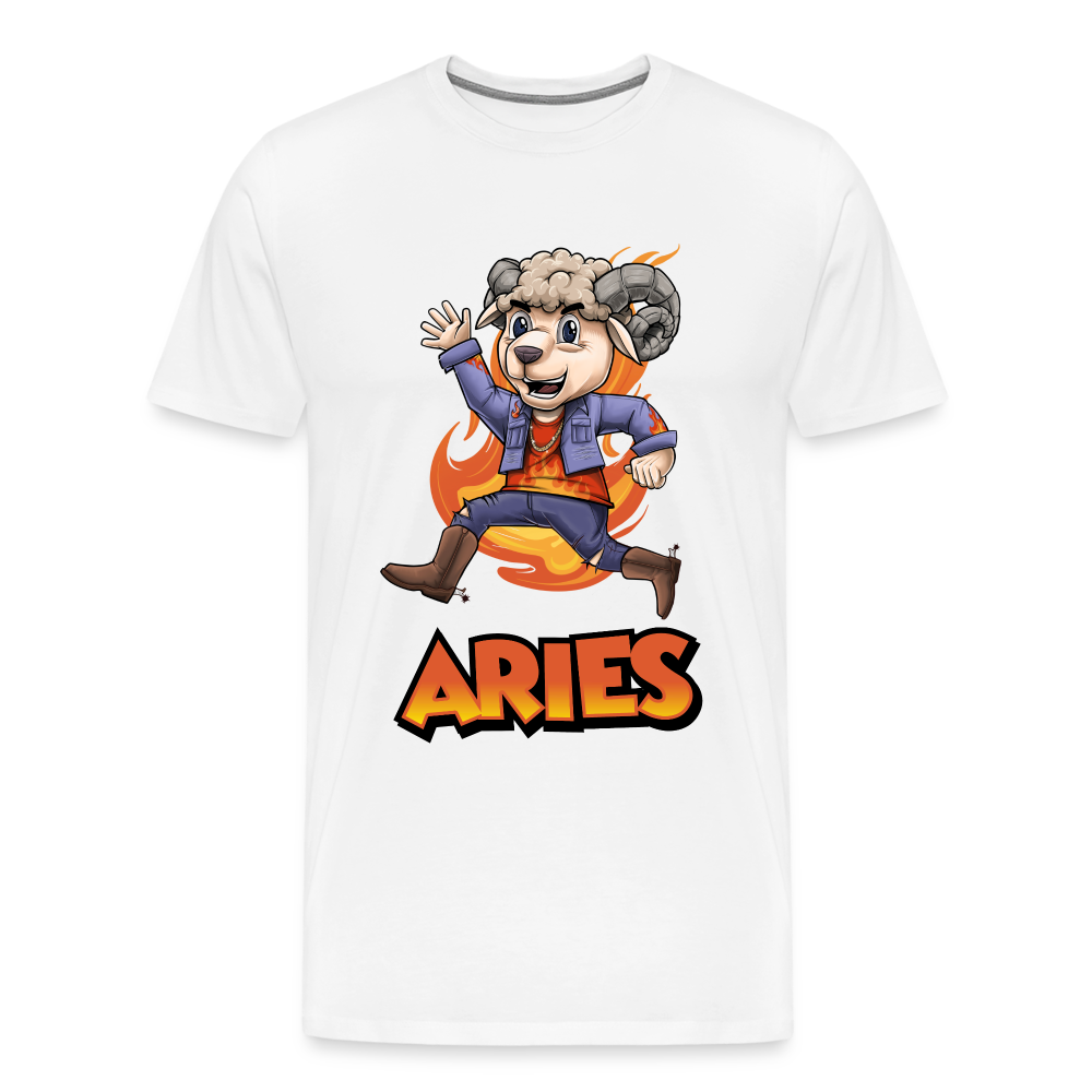 Men's Playful Aries Premium T-Shirt - white