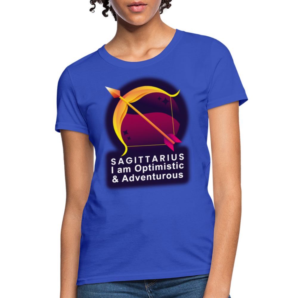 Women's Glow Sagittarius T-Shirt - royal blue