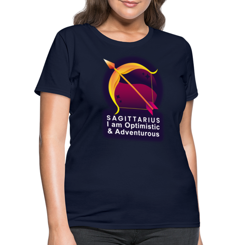 Women's Glow Sagittarius T-Shirt - navy